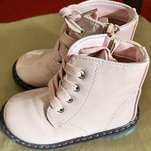 Pink lace boots